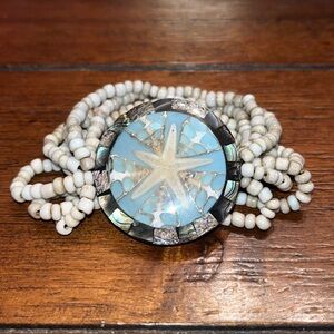 Starfish Stretch Beaded Bracelet